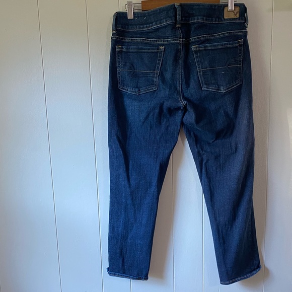 American Eagle Artist Crop, dark denim, stretch jeans. Size 10 regular - Picture 2 of 4
